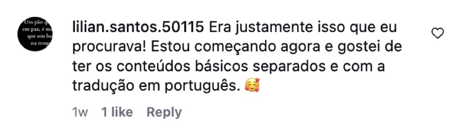 Depoimento de aluno