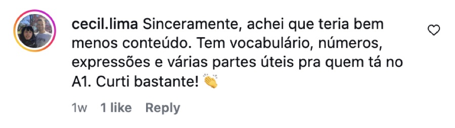 Depoimento de aluno